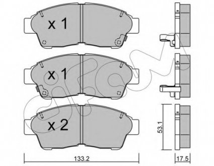 Комплект тормозных колодок, дисковый тормоз CIFAM 8221490