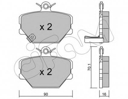 Комплект тормозных колодок, дисковый тормоз CIFAM 8223410 (фото 1)
