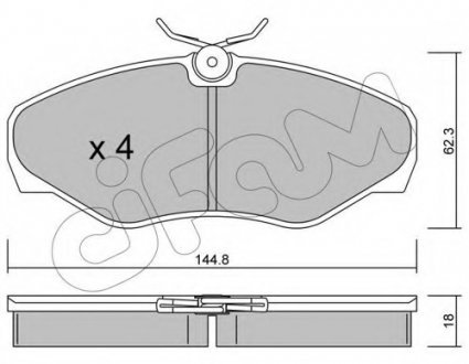 Комплект тормозных колодок, дисковый тормоз CIFAM 8223382 (фото 1)