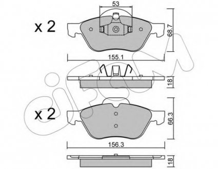 Комплект тормозных колодок, дисковый тормоз CIFAM 8223350 (фото 1)