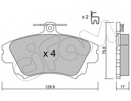 Комплект тормозных колодок, дисковый тормоз CIFAM 8222860 (фото 1)