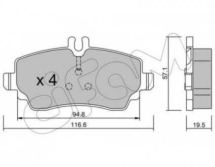Комплект тормозных колодок, дисковый тормоз CIFAM 8223101 (фото 1)