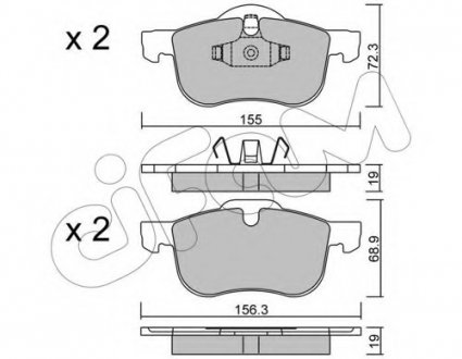 Комплект тормозных колодок, дисковый тормоз CIFAM 8223090 (фото 1)
