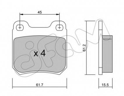 Комплект тормозных колодок, дисковый тормоз CIFAM 8222750 (фото 1)