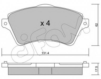 Комплект тормозных колодок, дисковый тормоз CIFAM 8223490 (фото 1)