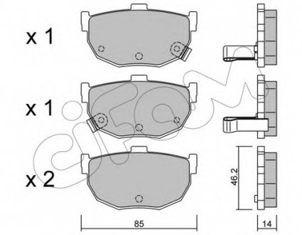 Комплект тормозных колодок, дисковый тормоз CIFAM 8223620 (фото 1)