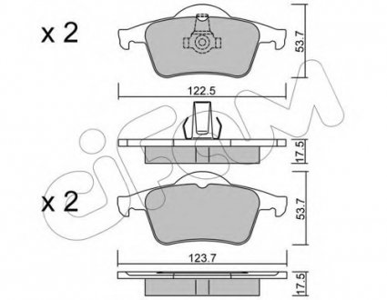 Комплект тормозных колодок, дисковый тормоз CIFAM 8223480 (фото 1)