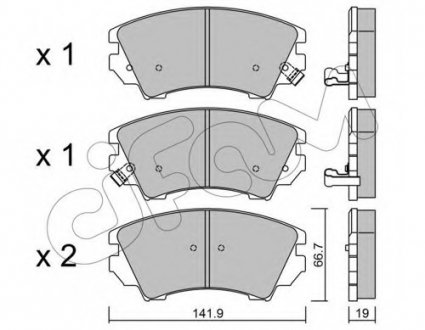 Комплект тормозных колодок, дисковый тормоз CIFAM 8228420 (фото 1)