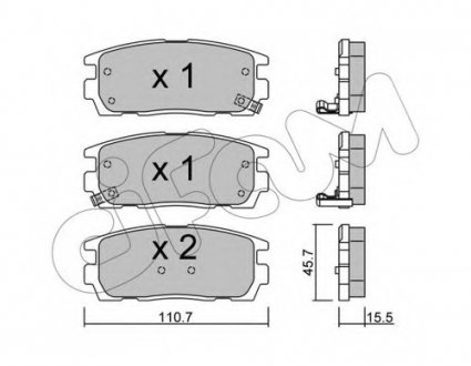 Комплект тормозных колодок, дисковый тормоз CIFAM 8227790 (фото 1)