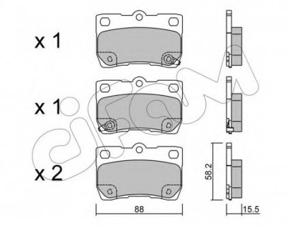Комплект тормозных колодок, дисковый тормоз CIFAM 8227610
