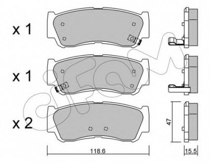 Комплект тормозных колодок, дисковый тормоз CIFAM 8227880 (фото 1)