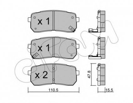 Комплект тормозных колодок, дисковый тормоз CIFAM 8227860 (фото 1)