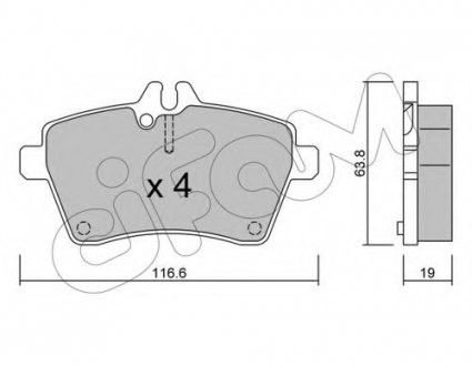 Комплект тормозных колодок, дисковый тормоз CIFAM 8226460 (фото 1)