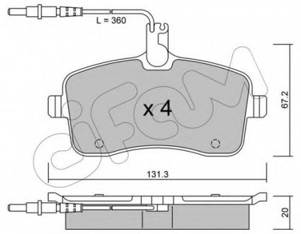 Комплект тормозных колодок, дисковый тормоз CIFAM 8226000 (фото 1)