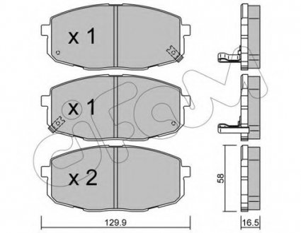 Комплект тормозных колодок, дисковый тормоз CIFAM 8225130 (фото 1)