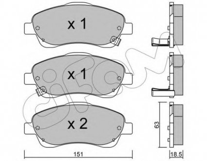 Комплект тормозных колодок, дисковый тормоз CIFAM 8224500 (фото 1)
