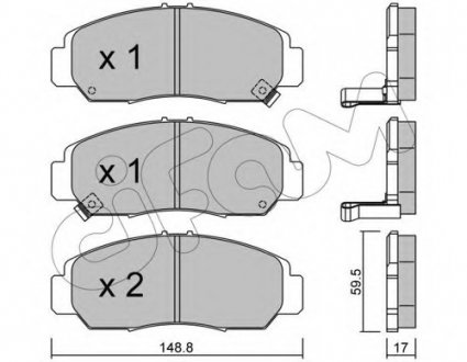 Комплект тормозных колодок, дисковый тормоз CIFAM 8224620 (фото 1)