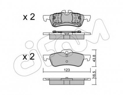 Комплект тормозных колодок, дисковый тормоз CIFAM 8225560 (фото 1)