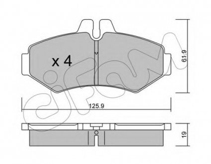 Комплект тормозных колодок, дисковый тормоз CIFAM 8225720 (фото 1)