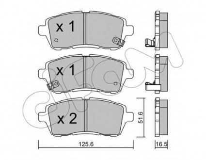 Комплект тормозных колодок, дисковый тормоз CIFAM 8227931 (фото 1)