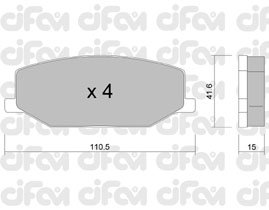 Комплект гальмівних колодок, дискове гальмо CIFAM 8220970 (фото 1)