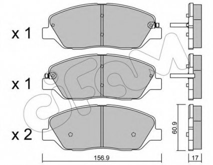 Комплект тормозных колодок, дисковый тормоз CIFAM 8227870 (фото 1)