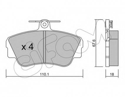 Комплект тормозных колодок, дисковый тормоз CIFAM 8221300 (фото 1)