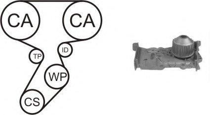 Водяний насос + комплект зубчастого ременя AIRTEX WPK164102 (фото 1)