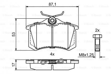 Тормозные колодки, дисковые. 0 986 494 923 BOSCH 0986494923 (фото 1)