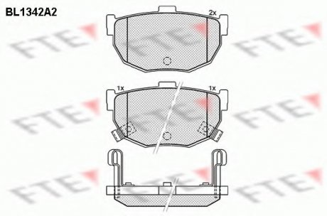 Комплект тормозных колодок, дисковый тормоз FTE BL1342A2 (фото 1)