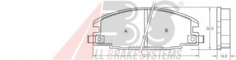 Комплект тормозных колодок, дисковый тормоз A.B.S. 36632