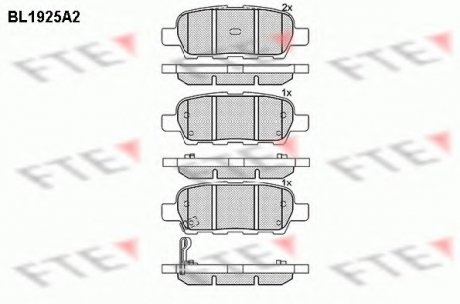 Комплект тормозных колодок, дисковый тормоз FTE BL1925A2 (фото 1)