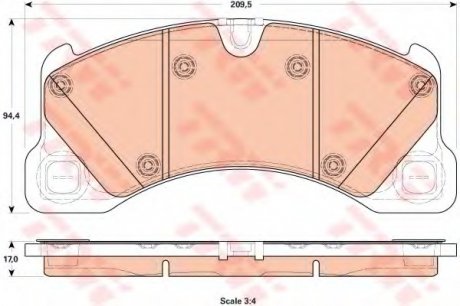 Комплект гальмівних колодок, дискове гальмо TRW GDB1914 (фото 1)