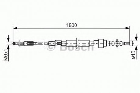 Трос, стояночная тормозная система BOSCH 1987477165 (фото 1)