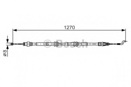 Трос, стояночная тормозная система BOSCH 1987482014 (фото 1)