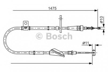 Трос, стояночная тормозная система BOSCH 1987482211 (фото 1)