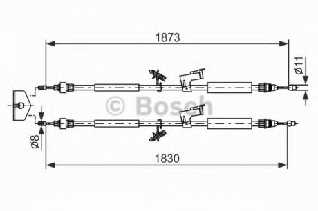 Трос, стояночная тормозная система BOSCH 1987477216 (фото 1)