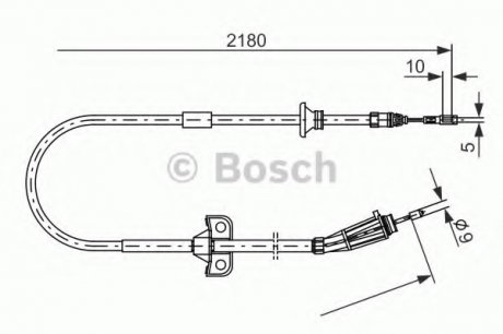 Трос, стояночная тормозная система BOSCH 1987477248 (фото 1)