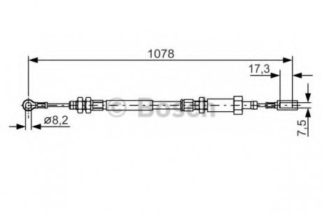 Трос, стоянкова гальмівна система BOSCH 1987482002 (фото 1)