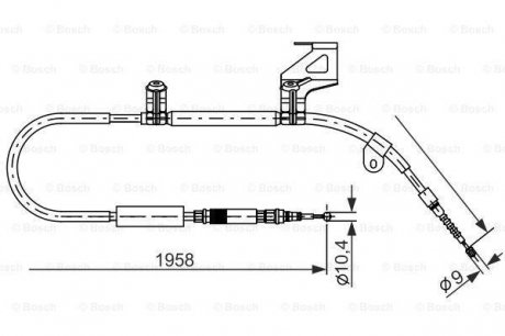Трос, стояночная тормозная система BOSCH 1987477604 (фото 1)