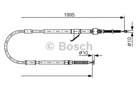 Трос, стояночная тормозная система BOSCH 1987482069