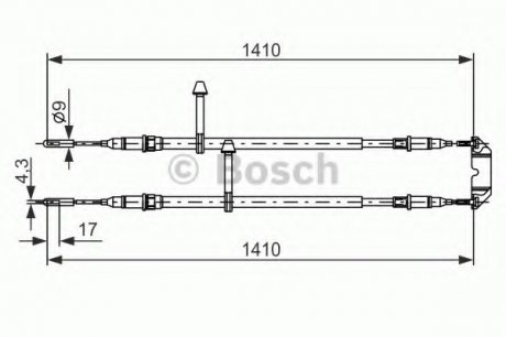 Трос, стояночная тормозная система BOSCH 1987477245