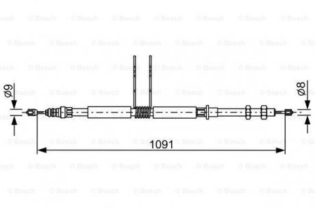 Трос, стоянкова гальмівна система BOSCH 1987477649