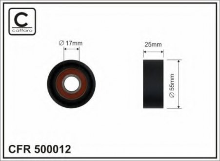 Натяжний ролик, полікліновий ремінь CAFFARO 500012 (фото 1)