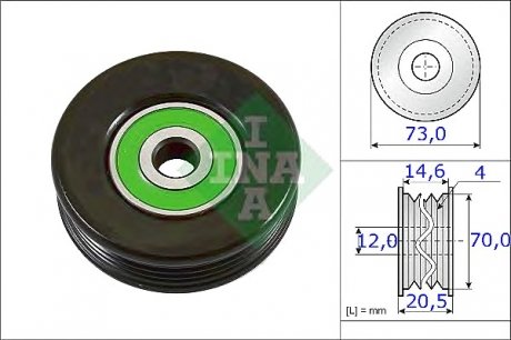 Натяжной ролик, поликлиновой ремень INA 531085210