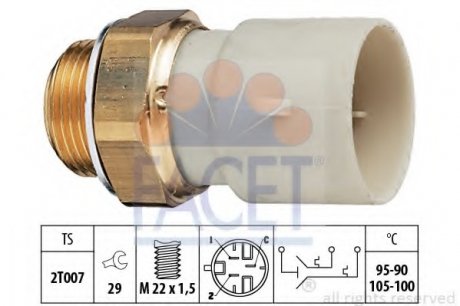 Термовыключатель, вентилятор радиатора FACET 75688 (фото 1)