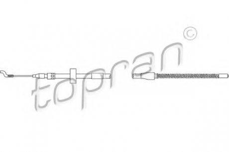 Трос, стоянкова гальмівна система TOPRAN / HANS PRIES 104084 (фото 1)
