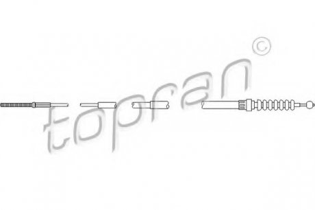 Трос, стоянкова гальмівна система TOPRAN / HANS PRIES 103063 (фото 1)