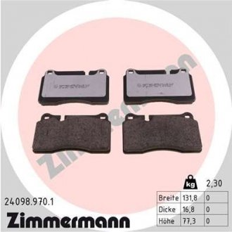 Колодки тормозные дисковые,, ZIMMERMANN 24098,970,1 (фото 1)