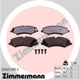 Колодки гальмівні дискові ZIMMERMANN 25022,985,2